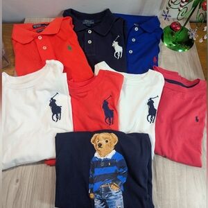 Boys Ralph Lauren (8) Shirt Bundle Size 7 Polos Long & Short Sleeve Pony